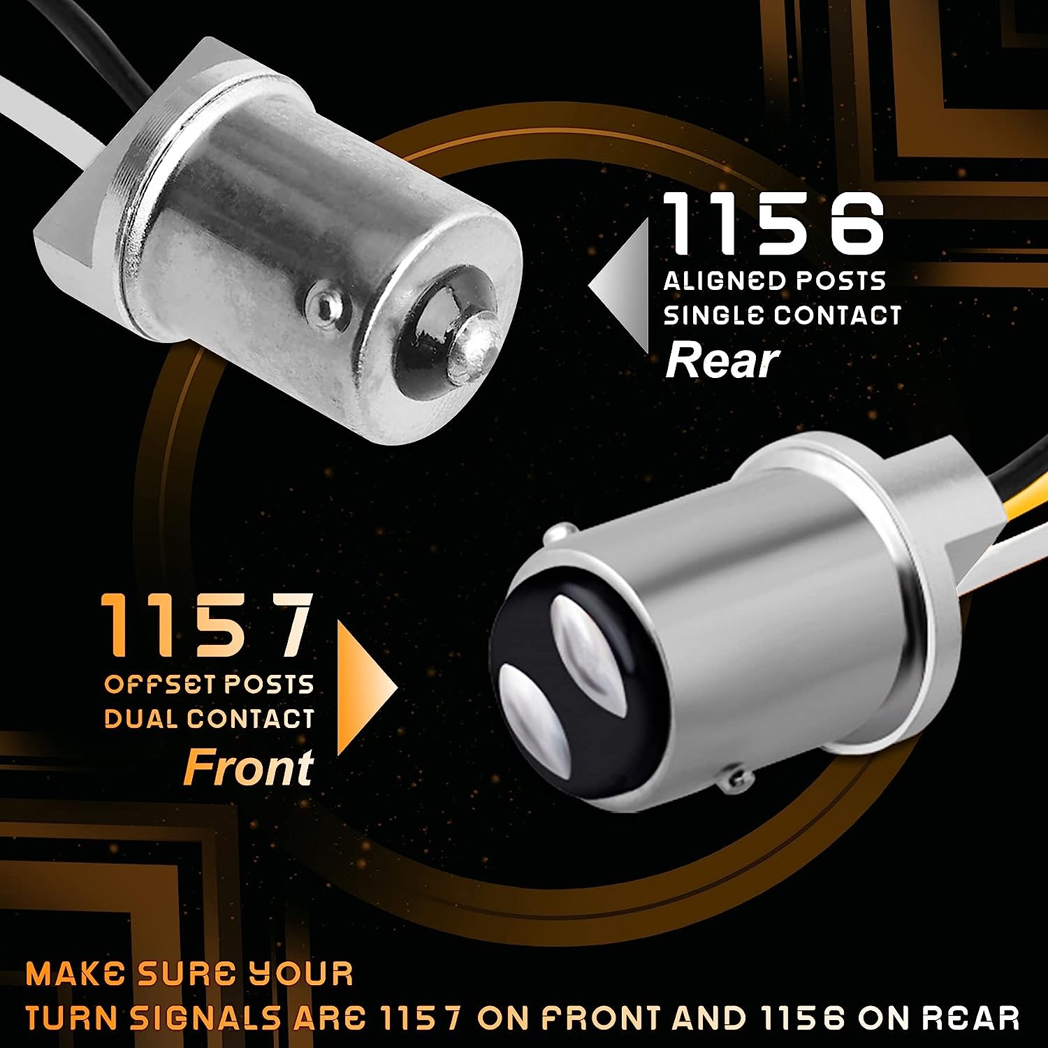 Sequential Led Turn Signals, 1157 Front + 1156 Rear Blinkers with Smoked Lens Compatible with Harley Sportster Softail Street Glide Road King Cruiser Touring
