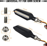 4PCS Universal Motorcycle Turn Signals, QUASCO Front Rear LED Turn Signal Lights Amber Blinkers for Motorbike Scooter Quad Cruiser Off Road Touring