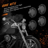 Sequential Led Turn Signals, 1157 Front + 1156 Rear Blinkers with Smoked Lens Compatible with Harley Sportster Softail Street Glide Road King Cruiser Touring