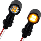 QUASCO Rear Motorcycle LED Turn Signals Universal Mini Size Brake Tail Light Blinkers Compatible with Harley Honda Kawasaki Suzuki Triumph Yamaha
