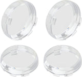 QUASCO Clear Turn Signal Lens Cover 2 Inch Lenses for Bullet Turn Signals Compatible with Harley Street Glide Road Glide Sportster Softail Iron 883 Road King, Pack of 4