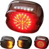 QUASCO LED Motorcycle Brake Tail Light with Turn Signals Smoked Lens Taillights Compatible with Harley Road King Dyna Sportster 883 1200
