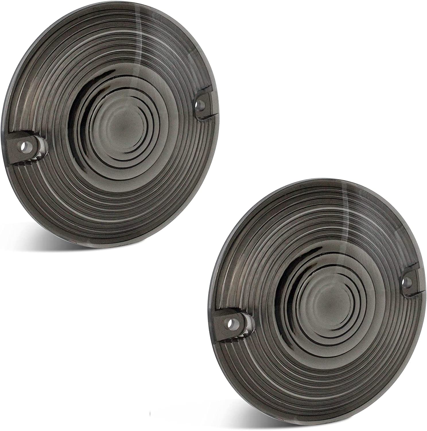 QUASCO Smoked Turn Signal Lens Cover for 3 1/4 Inch Flat Blinkers Compatible with Harley Street Glide Special Touring Softail Sportster Road King Fatboy