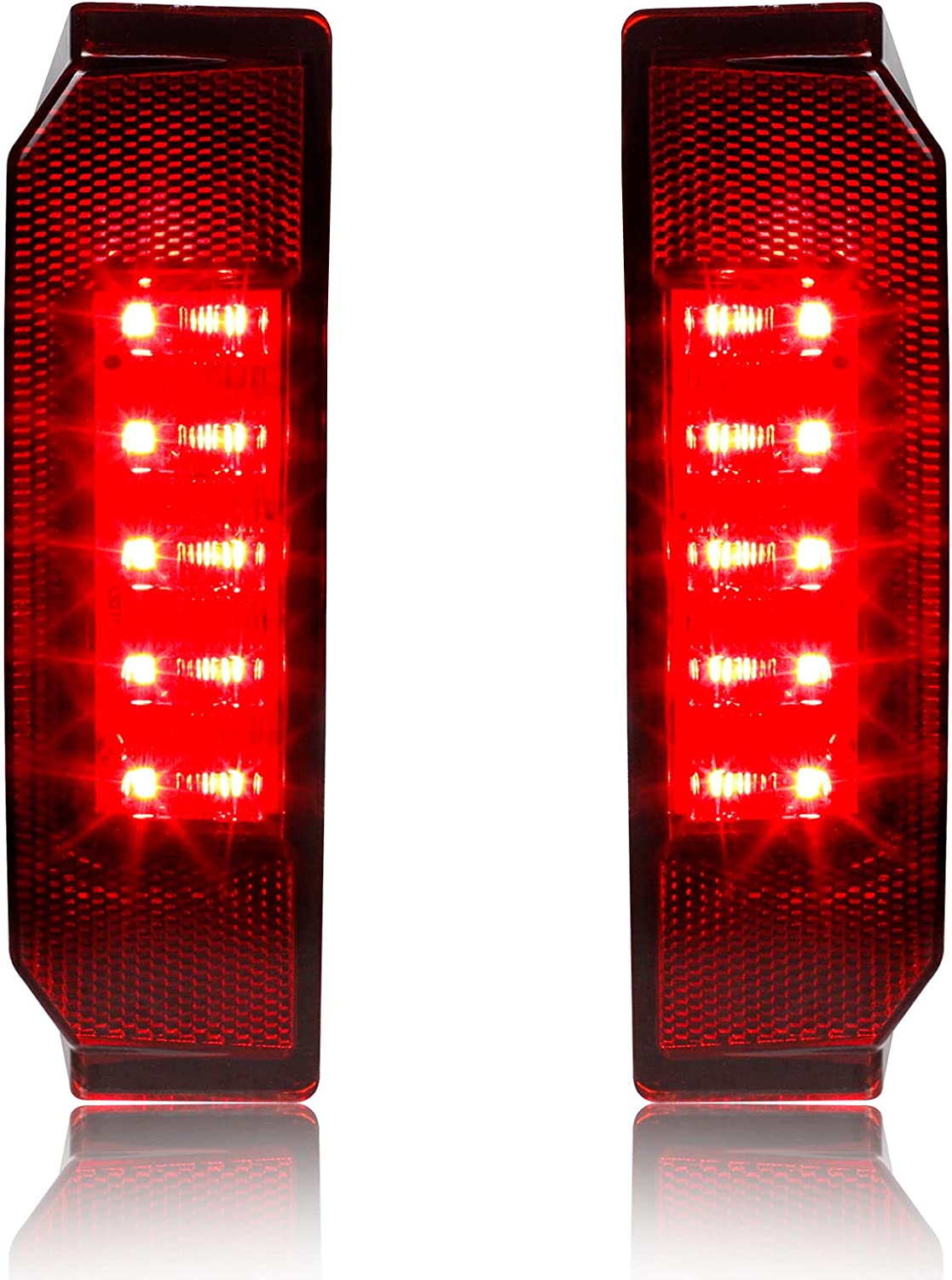 QUASCO UTV Brake Tail Lights Red Lens LED Taillights Compatible with Polaris Ranger 570 900 1000 4000G 4000D, Brutus 2013-2016, Replace OEM # 2412774