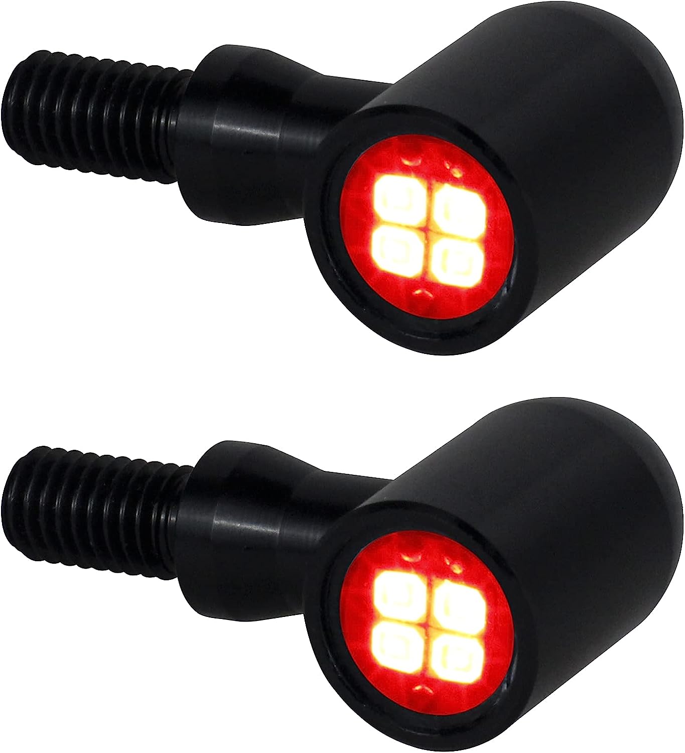 QUASCO Rear Motorcycle LED Turn Signals Universal Mini Size Brake Tail Light Blinkers Compatible with Harley Honda Kawasaki Suzuki Triumph Yamaha