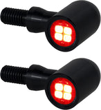 QUASCO Rear Motorcycle LED Turn Signals Universal Mini Size Brake Tail Light Blinkers Compatible with Harley Honda Kawasaki Suzuki Triumph Yamaha