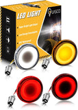 QUASCO 1157 Front Rear LED Turn Signals 2 Inch Bullet Turn Signal Light Integrated Smoked Lens Compatible with Harley Softail Sportster Road King Electra Glide Iron 883 Touring