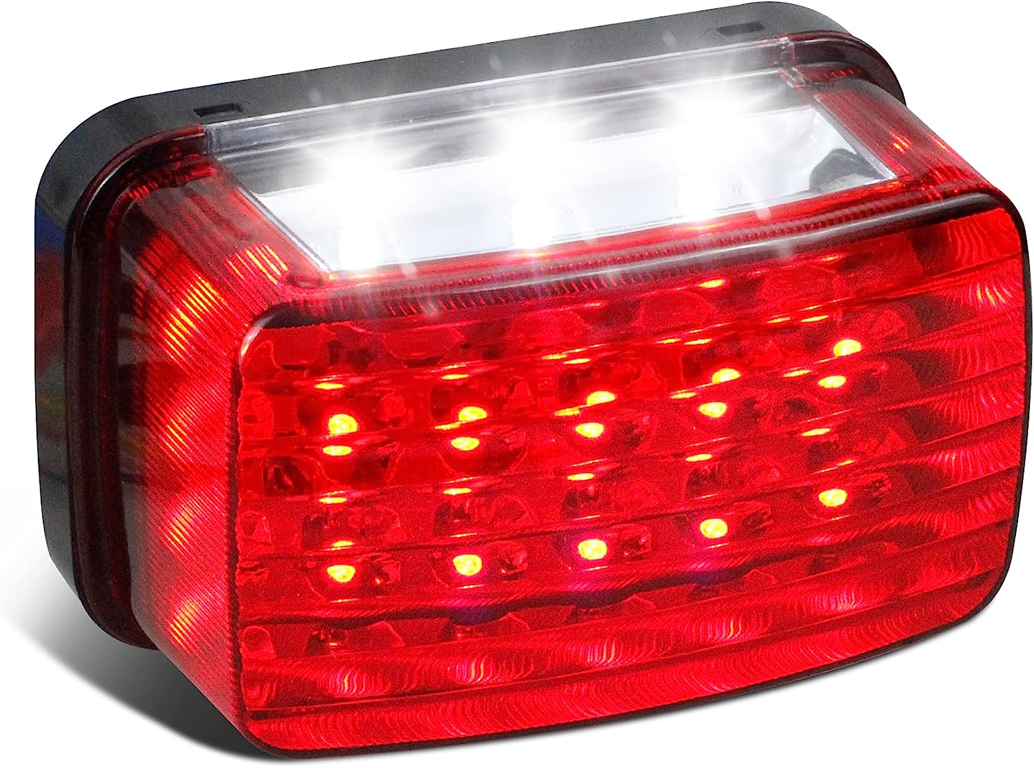 QUASCO Led Tail Light Red Lens ATV Taillight Brake Lights Compatible with Yamaha Grizzly Big Bear Bruin Kodiak Wolverine Rhino Viking, Replacement for 5km-84710-01-00