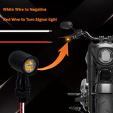 QUASCO Rear Motorcycle LED Turn Signals Universal Mini Size Brake Tail Light Blinkers Compatible with Harley Honda Kawasaki Suzuki Triumph Yamaha