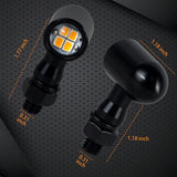 QUASCO Rear Motorcycle LED Turn Signals Universal Mini Size Brake Tail Light Blinkers Compatible with Harley Honda Kawasaki Suzuki Triumph Yamaha