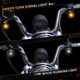 QUASCO Rear Motorcycle LED Turn Signals Universal Mini Size Brake Tail Light Blinkers Compatible with Harley Honda Kawasaki Suzuki Triumph Yamaha
