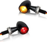 QUASCO Rear Motorcycle LED Turn Signals Universal Mini Size Brake Tail Light Blinkers Compatible with Harley Honda Kawasaki Suzuki Triumph Yamaha