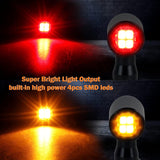 QUASCO Front Rear Motorcycle Turn Signals, Mini Size Led Brake Tail Lights Universal Compatible with Harley Honda Kawasaki Suzuki Triumph Yamaha