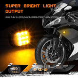 QUASCO Flush Mount Motorcycle Turn Signals Smoked LED Lights Universal 10mm Blinkers Compatible with BMW Honda Kawasaki Suzuki Yamaha, Amber