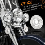 QUASCO Motorcycle Turn Signal Lens Cover, 3 1/4 Inch Flat Blinkers Lenses Compatible with Harley Street Glide Special Touring Softail Sportster Road King Fatboy, Pack of 4