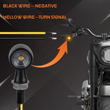 QUASCO Rear Motorcycle LED Turn Signals Universal Mini Size Brake Tail Light Blinkers Compatible with Harley Honda Kawasaki Suzuki Triumph Yamaha