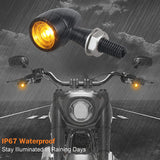 QUASCO Rear Motorcycle LED Turn Signals Universal Mini Size Brake Tail Light Blinkers Compatible with Harley Honda Kawasaki Suzuki Triumph Yamaha