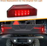 QUASCO UTV Brake Tail Lights Red Lens LED Taillights Compatible with Polaris Ranger 570 900 1000 4000G 4000D, Brutus 2013-2016, Replace OEM # 2412774
