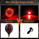 QUASCO Rear Motorcycle LED Turn Signals Universal Mini Size Brake Tail Light Blinkers Compatible with Harley Honda Kawasaki Suzuki Triumph Yamaha