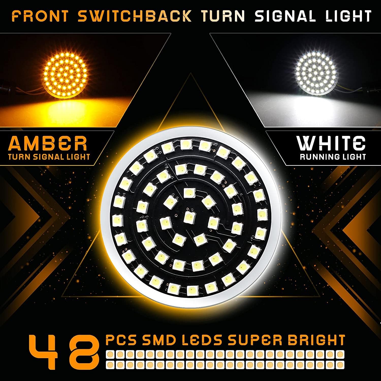 Sequential Led Turn Signals, 1157 Front + 1156 Rear Blinkers with Smoked Lens Compatible with Harley Sportster Softail Street Glide Road King Cruiser Touring
