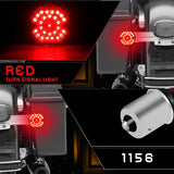 QUASCO 3 1/4 Inch Flat LED Turn Signals, 1157 Front + 1156 Rear Tail Running Light Smoked Lens Compatible with Harley Electra Glide Ultra Classic Ultra Limited Heritage Softail Road King Tour Glide