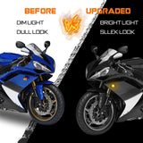 QUASCO Flush Mount Motorcycle Turn Signals Smoked LED Lights Universal 10mm Blinkers Compatible with BMW Honda Kawasaki Suzuki Yamaha, Amber