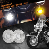 QUASCO Motorcycle Turn Signal Lens Cover, 3 1/4 Inch Flat Blinkers Lenses Compatible with Harley Street Glide Special Touring Softail Sportster Road King Fatboy, Pack of 4