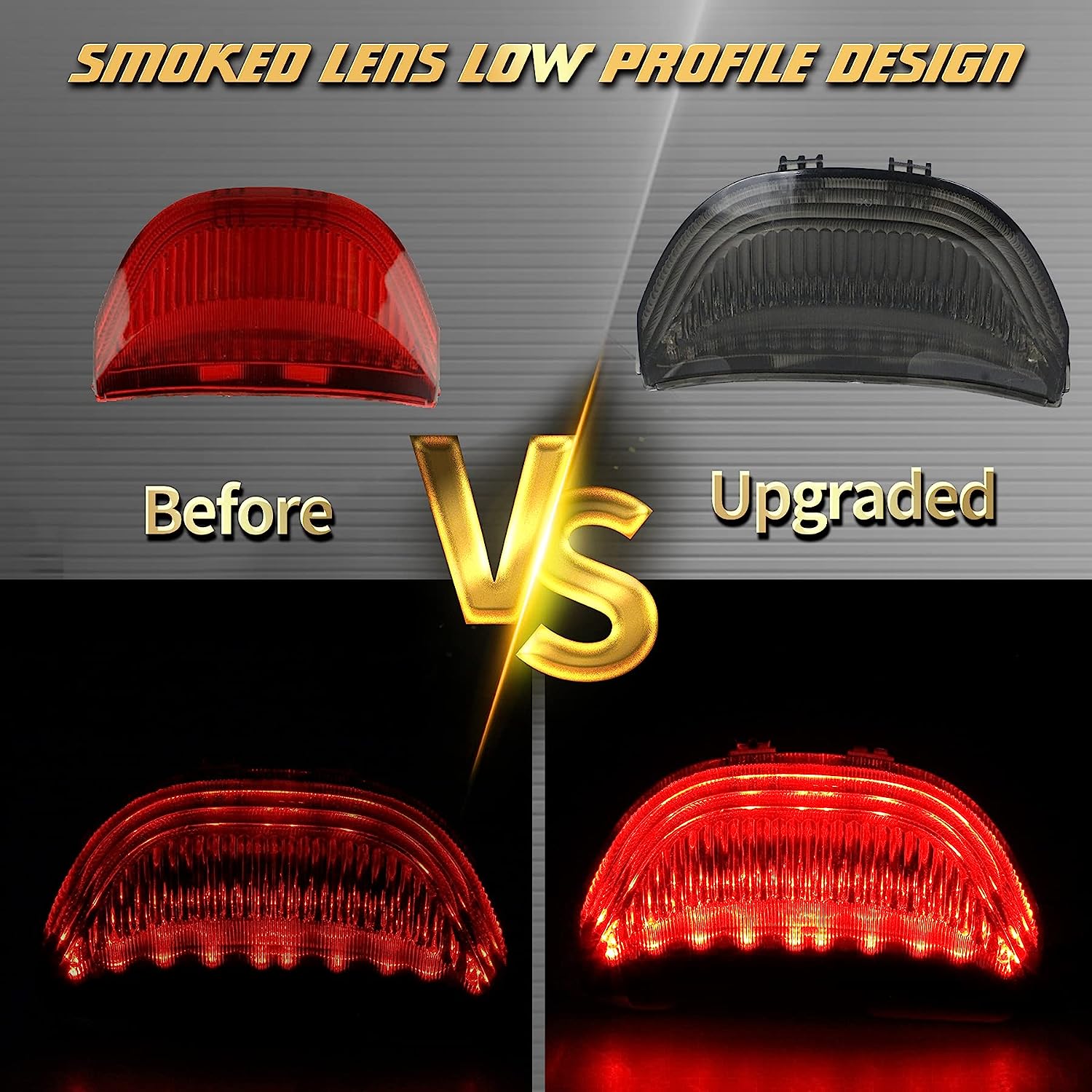 QUASCO Led Brake Tail Light Smoked Taillights with Turn Signal Compatible with Honda CBR600RR 2003-2006, CBR1000RR 2004-2007