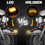 QUASCO Front Rear Fender Lights, Led Fender Tip Brake Tail Light Compatible with Harley Electra Glide Road King Softail Heritage Touring - Smoked Lens