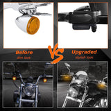 QUASCO Universal Motorcycle Turn Signals Sequential Front Led Blinkers Amber Lights Compatible with Harley Honda Yamaha Suzuki Kawasaki
