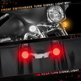 QUASCO 1157 Front Rear Turn Signals 2 inch Bullet Led Blinkers with Smoked Lens Compatible with Harley Softail Sportster Cruiser Street Glide Special Road King Fatboy