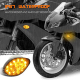 QUASCO Flush Mount Turn Signals Led Smoked Motorcycle Blinkers Compatible with Honda CBR1000RR CBR600F4I CBR600F4 CBR600RR CBR929RR, Amber