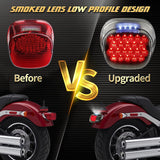 QUASCO Smoked Led Motorcycle Brake Tail Light Rear Taillight Compatible with Harley Dyna Touring Softail Sportster