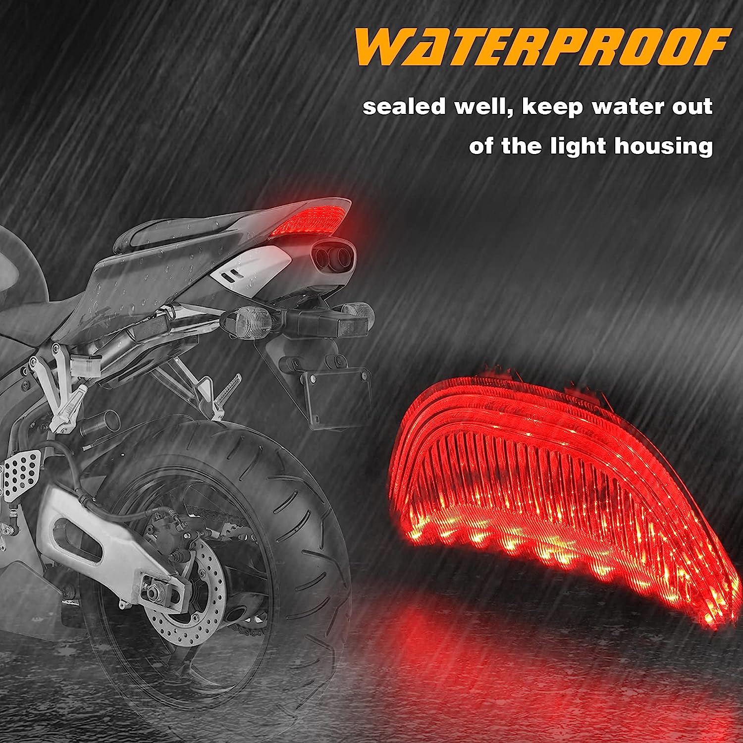 QUASCO Led Brake Tail Light Smoked Taillights with Turn Signal Compatible with Honda CBR600RR 2003-2006, CBR1000RR 2004-2007