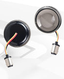 QUASCO 1157 Front Rear LED Turn Signals 2 Inch Bullet Turn Signal Light Integrated Smoked Lens Compatible with Harley Softail Sportster Road King Electra Glide Iron 883 Touring