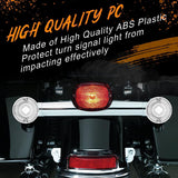QUASCO Motorcycle Turn Signal Lens Cover, 3 1/4 Inch Flat Blinkers Lenses Compatible with Harley Street Glide Special Touring Softail Sportster Road King Fatboy, Pack of 4