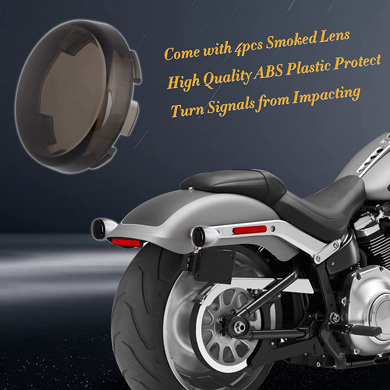 Sequential Led Turn Signals, 1157 Front + 1156 Rear Blinkers with Smoked Lens Compatible with Harley Sportster Softail Street Glide Road King Cruiser Touring