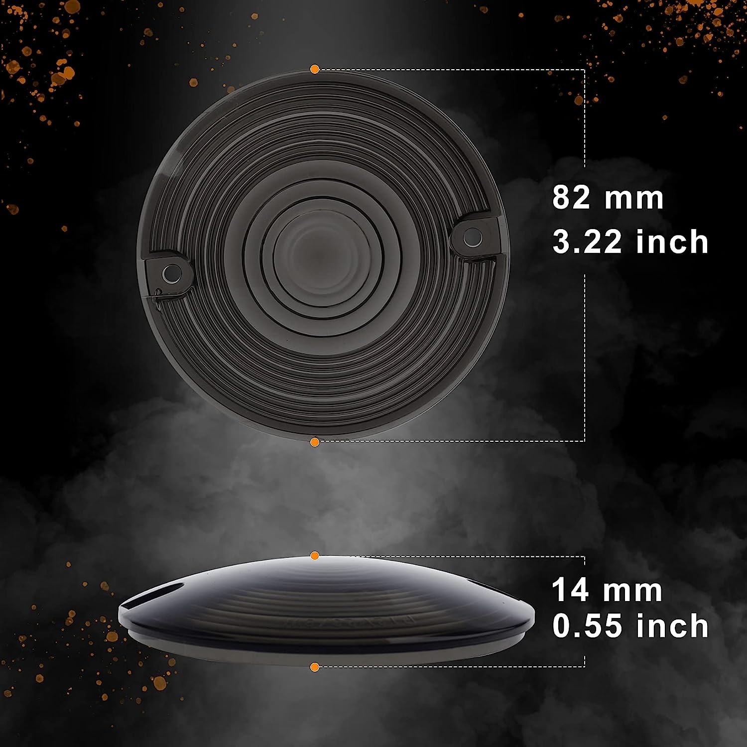 QUASCO Smoked Turn Signal Lens Cover for 3 1/4 Inch Flat Blinkers Compatible with Harley Street Glide Special Touring Softail Sportster Road King Fatboy