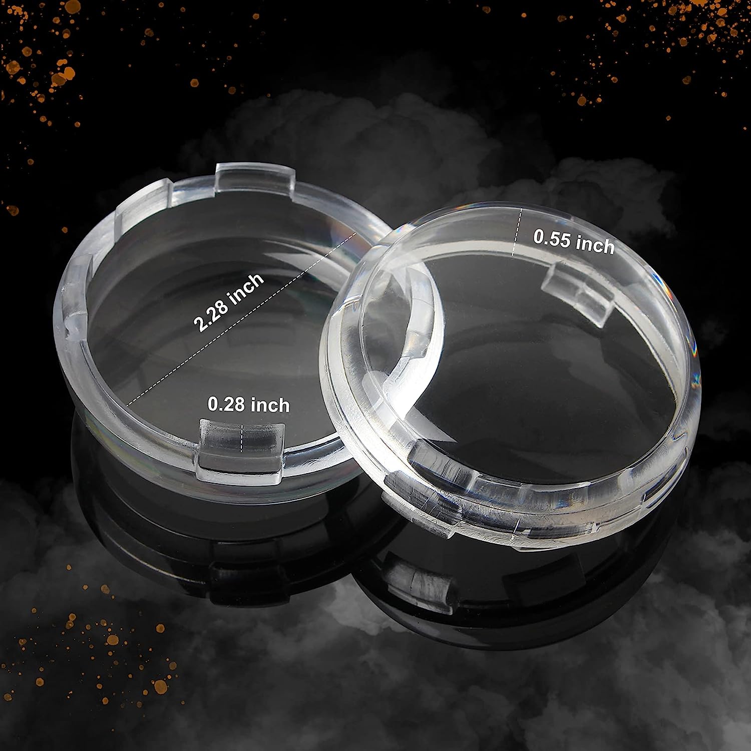 QUASCO Clear Turn Signal Lens Cover 2 Inch Lenses for Bullet Turn Signals Compatible with Harley Street Glide Road Glide Sportster Softail Iron 883 Road King, Pack of 4