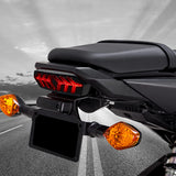 QUASCO LED Brake Tail Light with Turn Signals Motorcycle Taillight Compatible with Honda Grom MSX125 CB650F CB650R CBR650F CTX700N, Smoked Lens