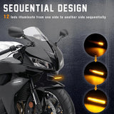 4PCS Universal Motorcycle Turn Signals, QUASCO Front Rear LED Turn Signal Lights Amber Blinkers for Motorbike Scooter Quad Cruiser Off Road Touring