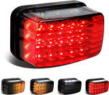QUASCO Led Tail Light Red Lens ATV Taillight Brake Lights Compatible with Yamaha Grizzly Big Bear Bruin Kodiak Wolverine Rhino Viking, Replacement for 5km-84710-01-00