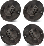QUASCO Motorcycle Turn Signal Lens Cover, 3 1/4 Inch Flat Blinkers Lenses Compatible with Harley Street Glide Special Touring Softail Sportster Road King Fatboy, Pack of 4