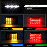 QUASCO Led Tail Light Red Lens ATV Taillight Brake Lights Compatible with Yamaha Grizzly Big Bear Bruin Kodiak Wolverine Rhino Viking, Replacement for 5km-84710-01-00