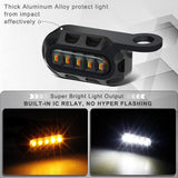 QUASCO Universal Motorcycle Turn Signals Sequential Front Led Blinkers Amber Lights Compatible with Harley Honda Yamaha Suzuki Kawasaki
