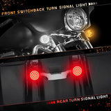 Sequential Led Turn Signals, 1157 Front + 1156 Rear Blinkers with Smoked Lens Compatible with Harley Sportster Softail Street Glide Road King Cruiser Touring