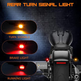 QUASCO Front Rear Motorcycle Turn Signals, Mini Size Led Brake Tail Lights Universal Compatible with Harley Honda Kawasaki Suzuki Triumph Yamaha
