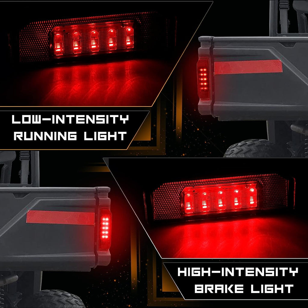 QUASCO UTV Brake Tail Lights Red Lens LED Taillights Compatible with P